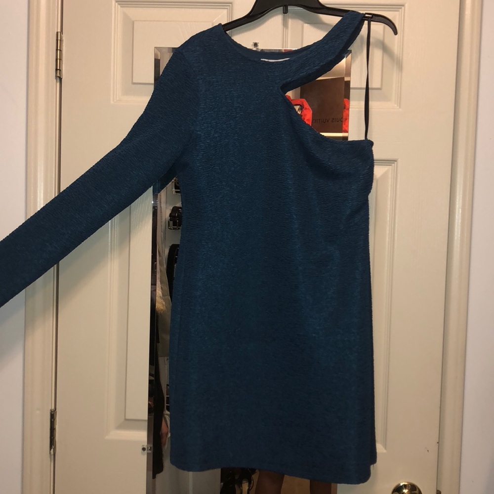 Woman’s navy cut out dress